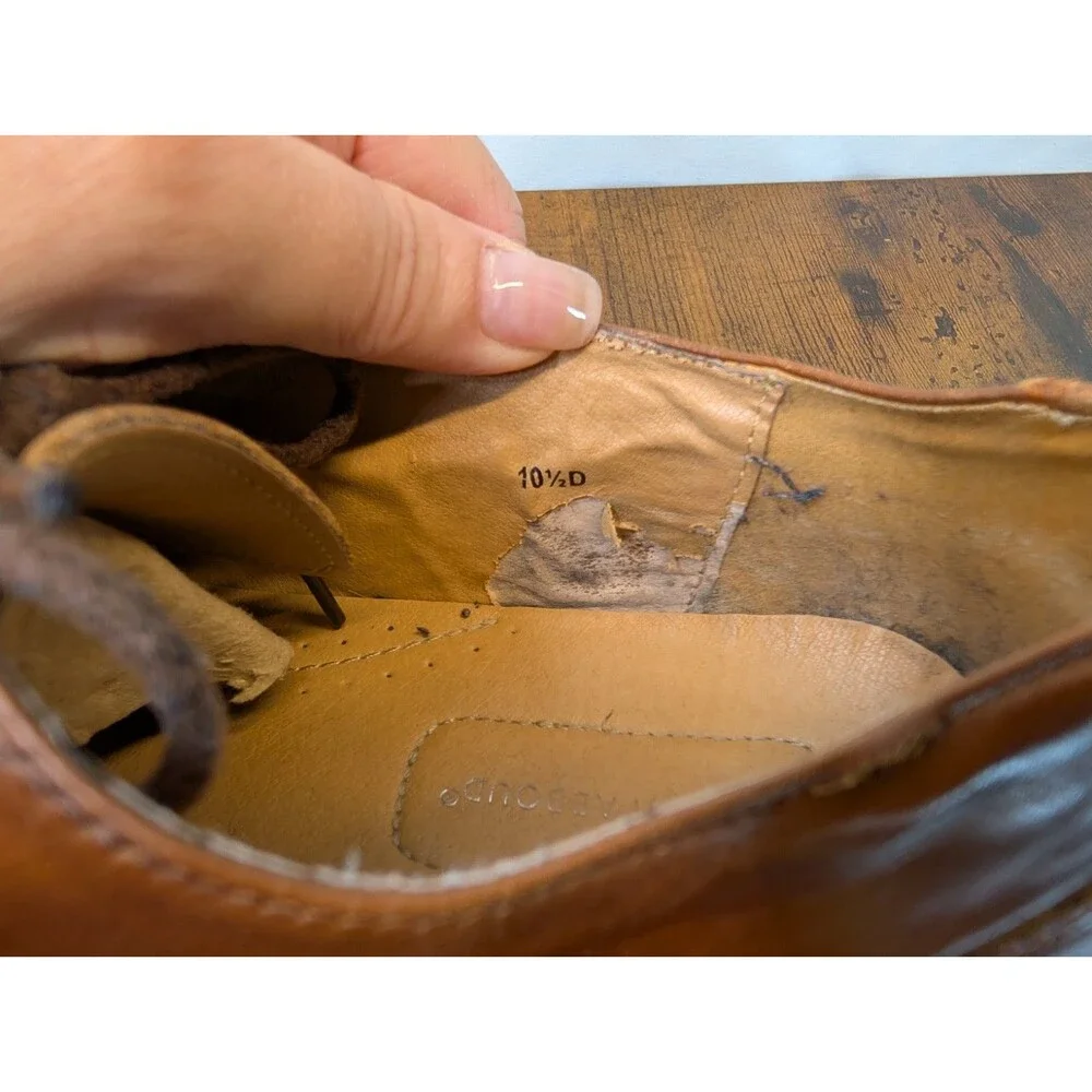 Joseph Abboud Mens Brown Leather Lace-Up Oxford Dress Shoes Size 10 1/2D